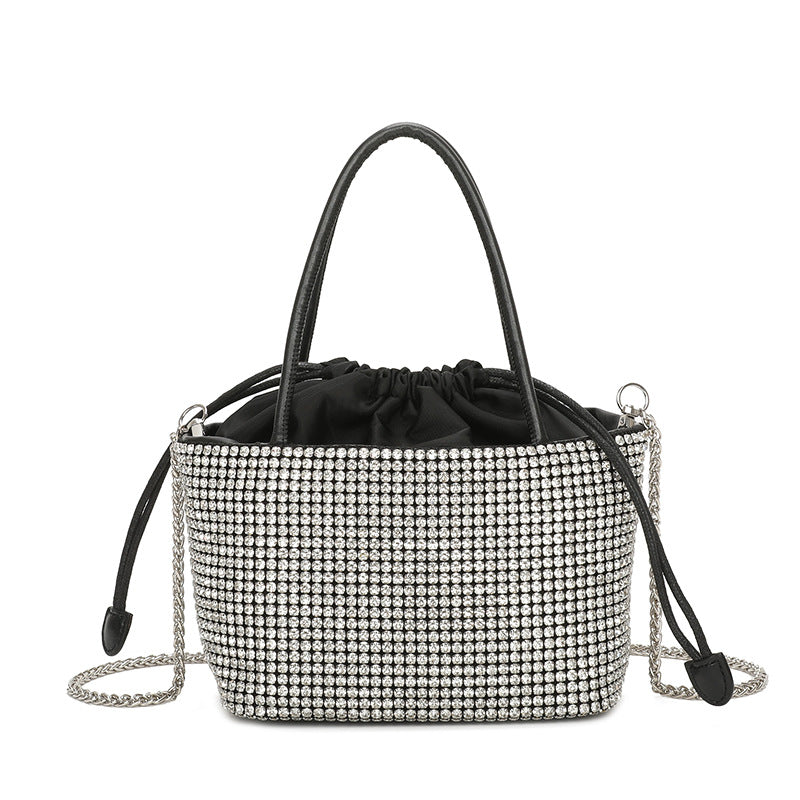 Rhinestone Evening Bucket Bag