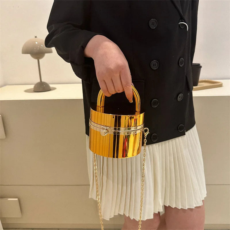 Mirror-Effect Acrylic Evening Bag