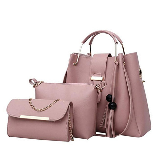 Laamei Three-Piece PU Handbag Set