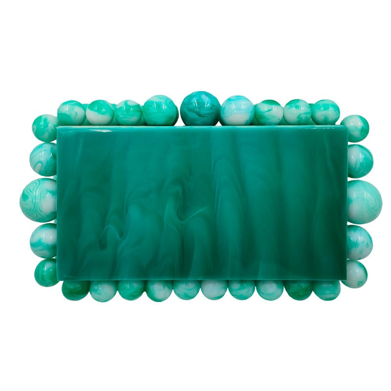 Gold-Foil Acrylic Box Clutch