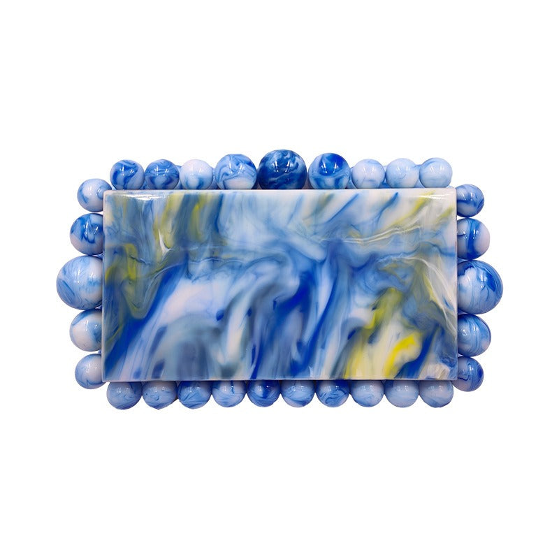 Gold-Foil Acrylic Box Clutch