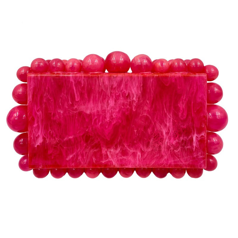 Gold-Foil Acrylic Box Clutch