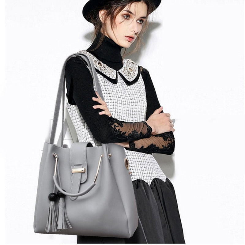 Laamei Three-Piece PU Handbag Set