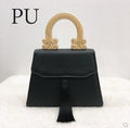 Vintage Tassel Wooden-Handle Bag