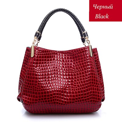 Croc-Effect PU Shoulder Bag