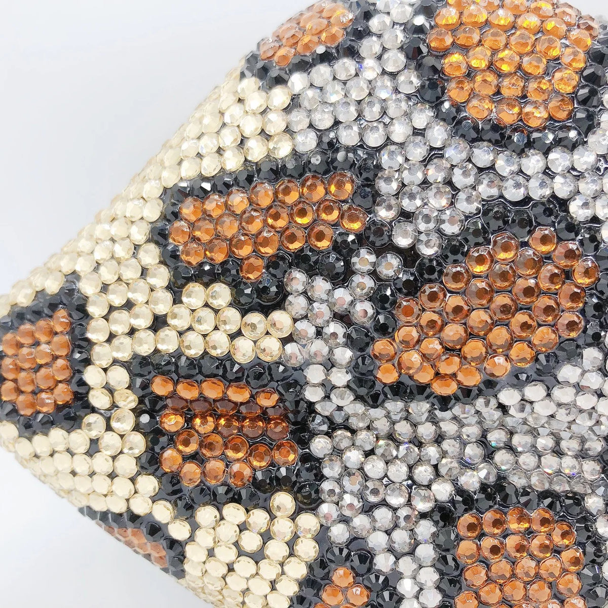 Leopard-Print Rhinestone Evening Clutch