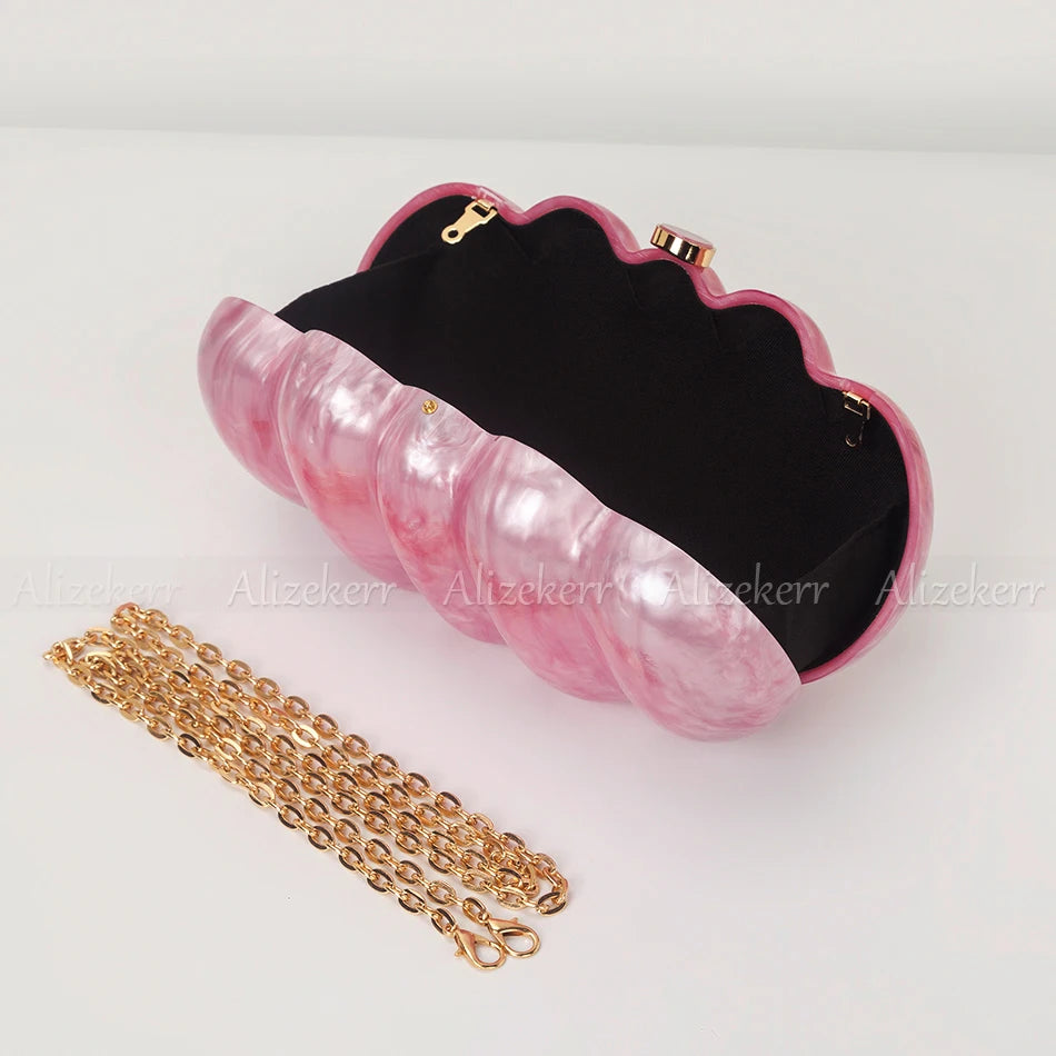 Shell Acrylic Evening Clutch