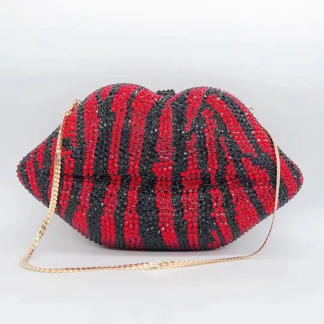 Leopard-Print Rhinestone Evening Clutch
