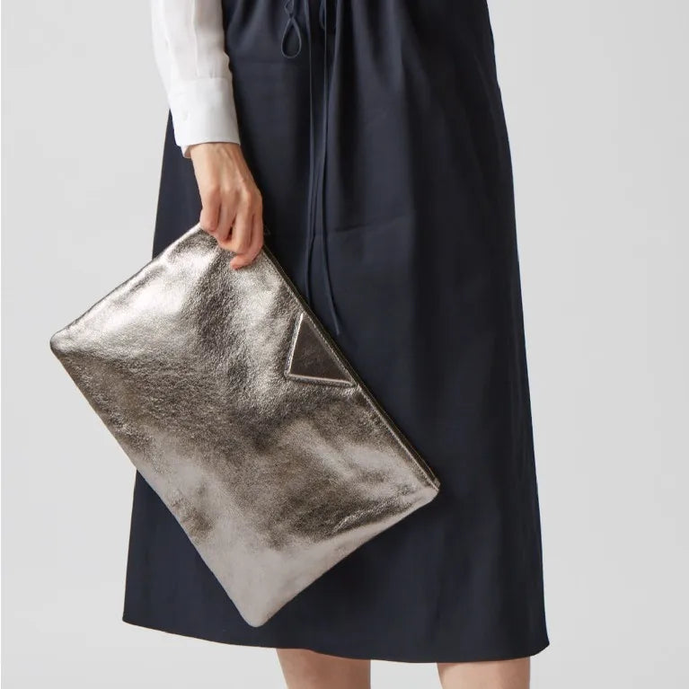 Silver Envelope Clutch