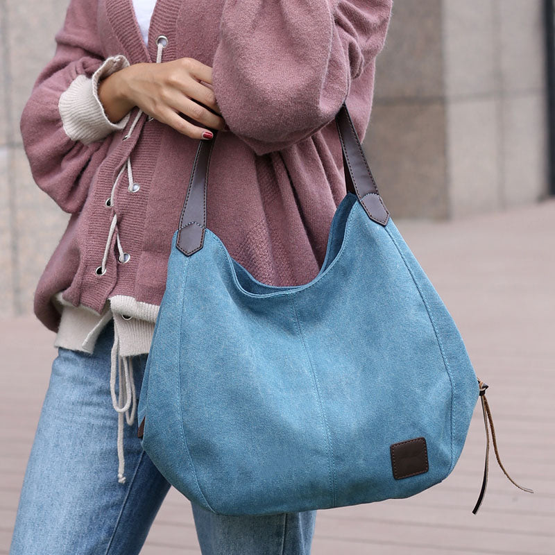 Plier Large Canvas Zipper Shoulder Bag