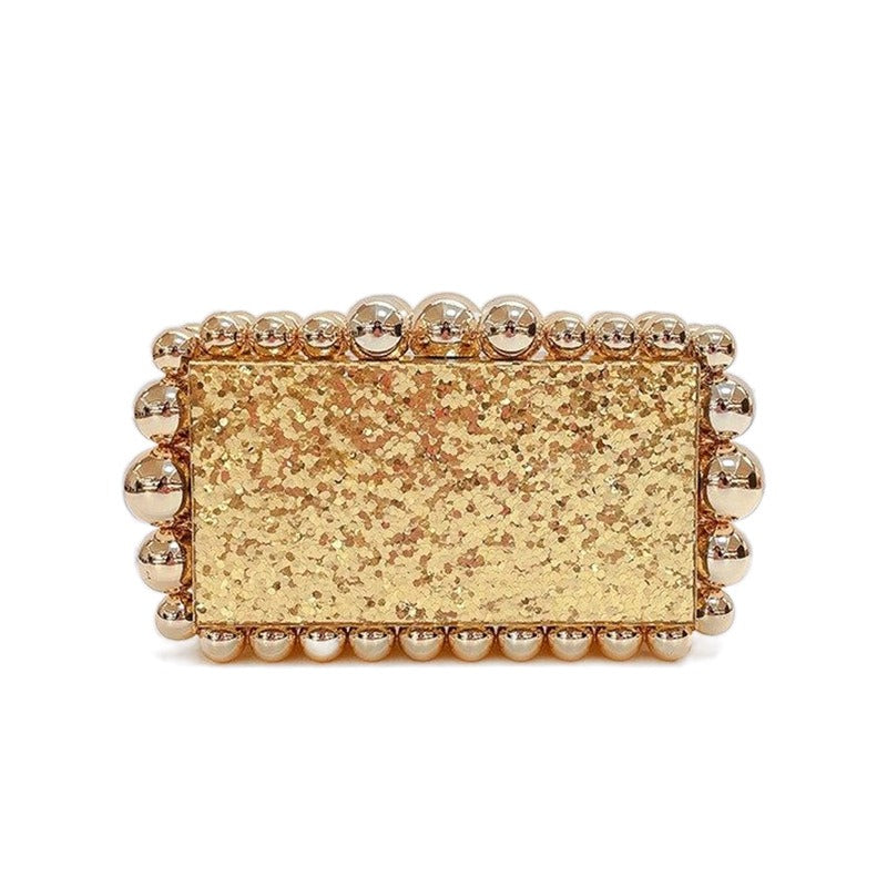 Gold-Foil Acrylic Box Clutch