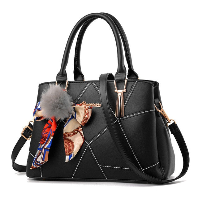 Geometric PU Satchel Bag