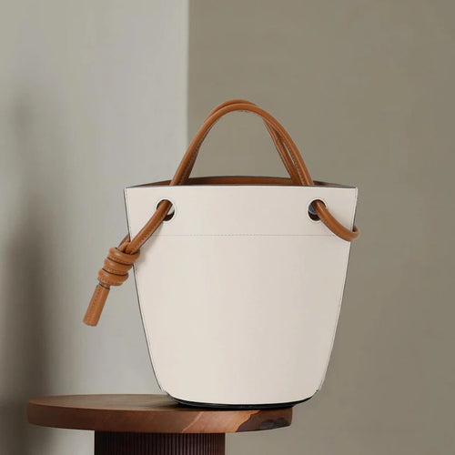 Contrast Drawstring Bucket Bag