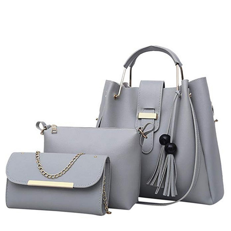 Laamei Three-Piece PU Handbag Set