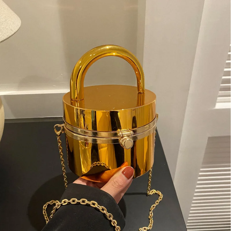 Mirror-Effect Acrylic Evening Bag