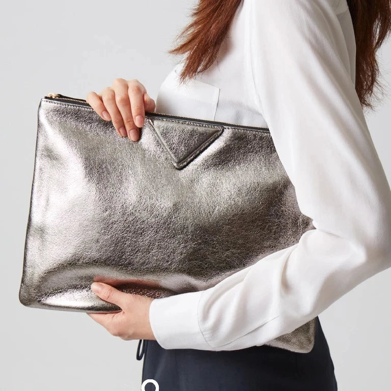 Silver Envelope Clutch