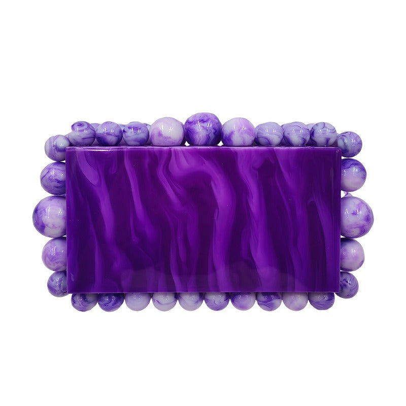 Gold-Foil Acrylic Box Clutch