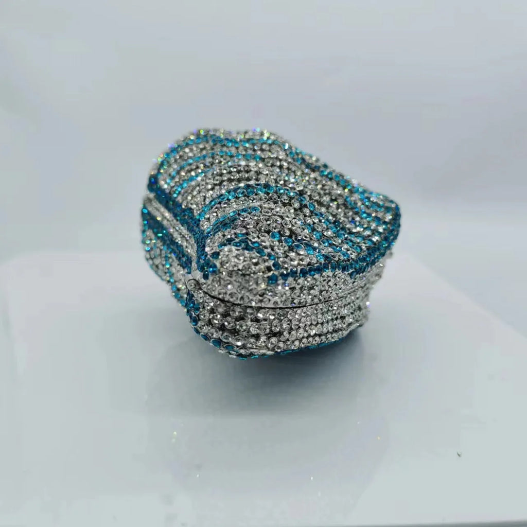 Gold Rhinestone Conch Clutch