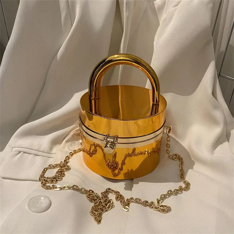 Mirror-Effect Acrylic Evening Bag