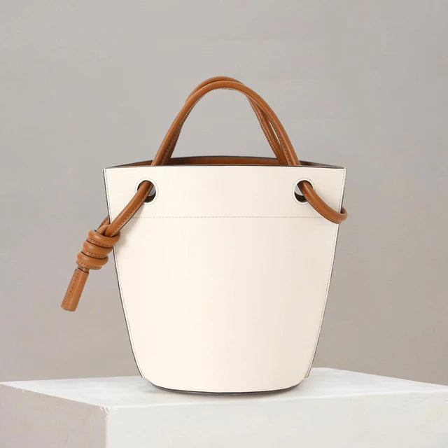Contrast Drawstring Bucket Bag