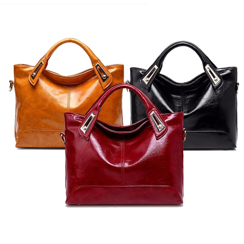 Oil-Wax PU Shoulder Bag