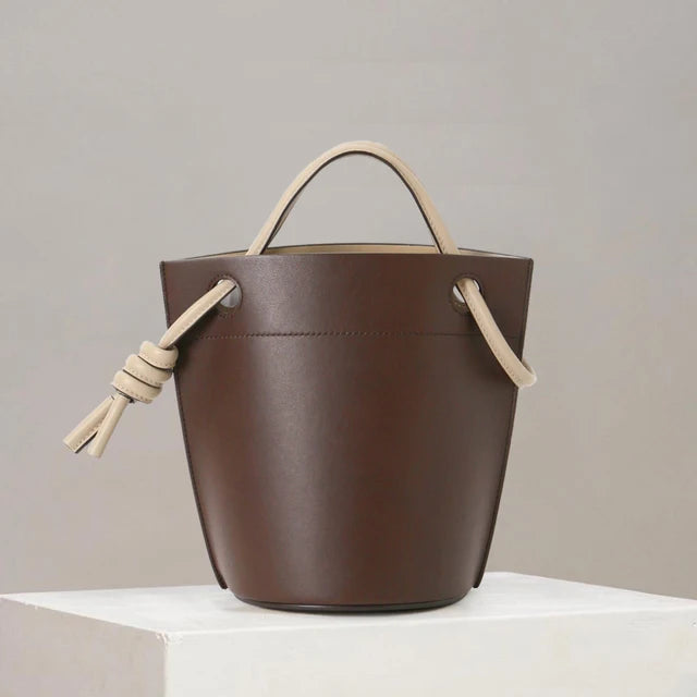 Contrast Drawstring Bucket Bag