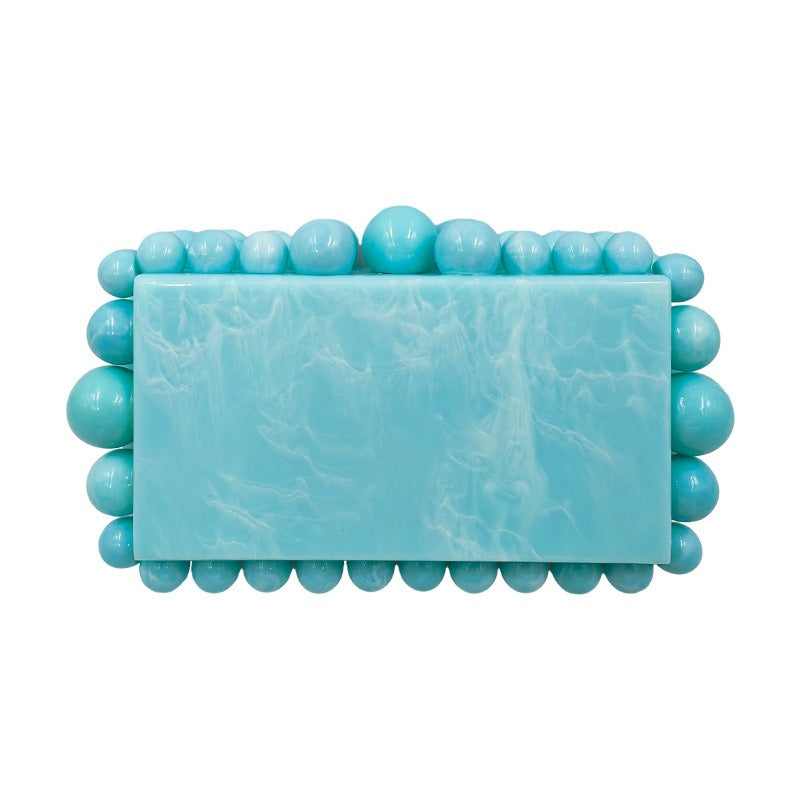 Gold-Foil Acrylic Box Clutch