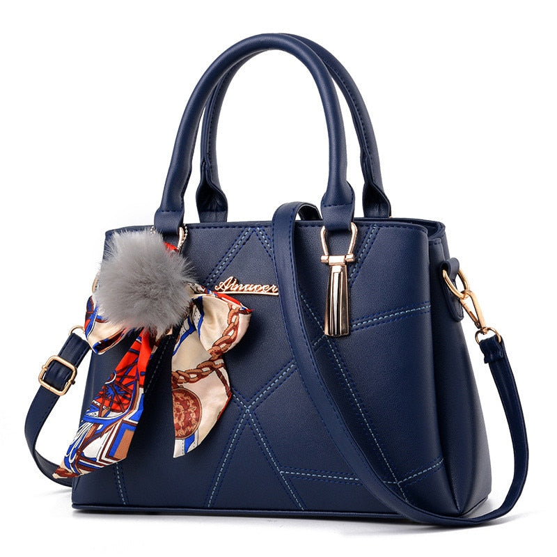 Geometric PU Satchel Bag