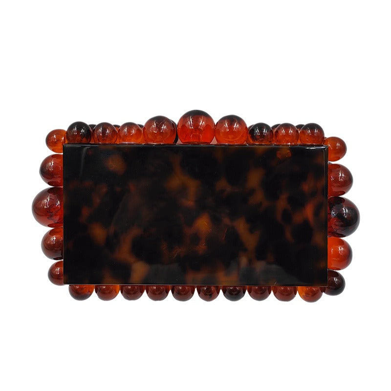 Gold-Foil Acrylic Box Clutch