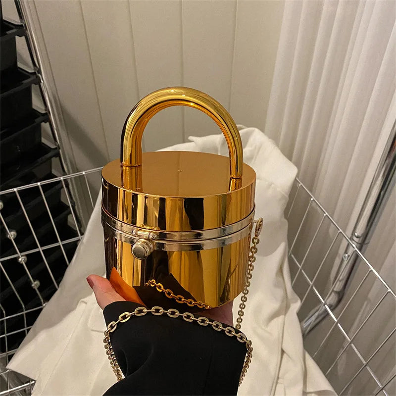Mirror-Effect Acrylic Evening Bag