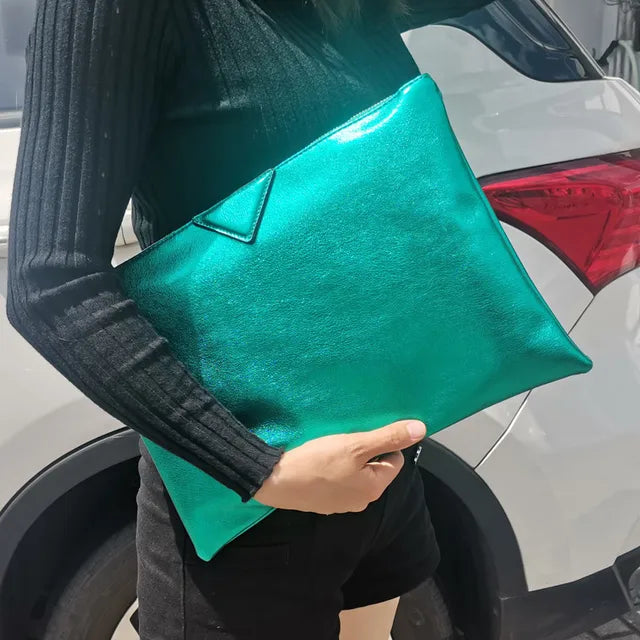 Silver Envelope Clutch