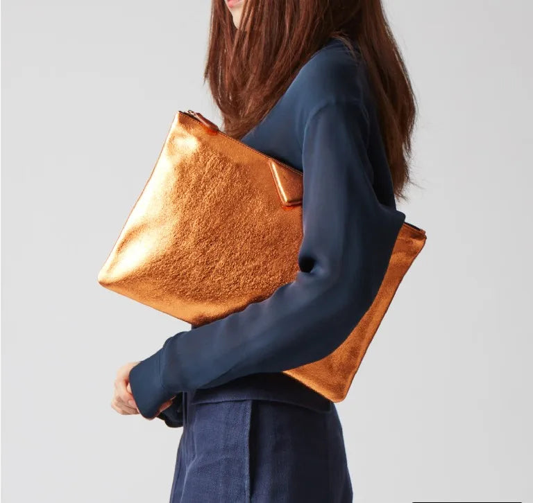 Silver Envelope Clutch