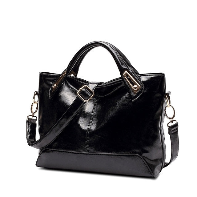 Oil-Wax PU Shoulder Bag