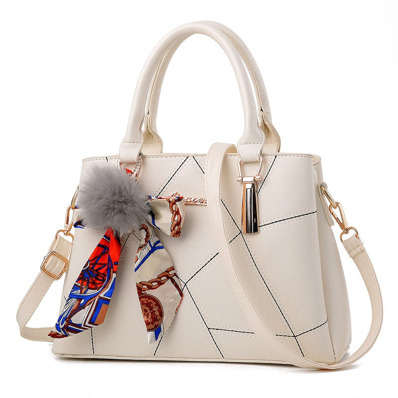 Geometric PU Satchel Bag