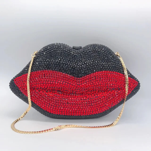 Leopard-Print Rhinestone Evening Clutch