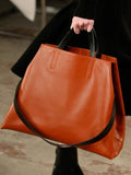 Leather Commuter Bucket Tote