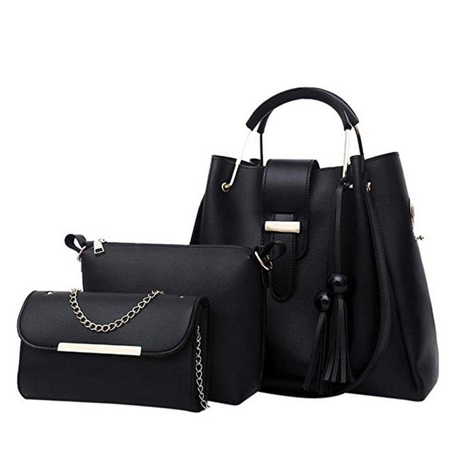 Laamei Three-Piece PU Handbag Set