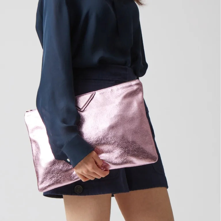 Silver Envelope Clutch