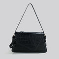 Contrast-Colour PU Shoulder Bag