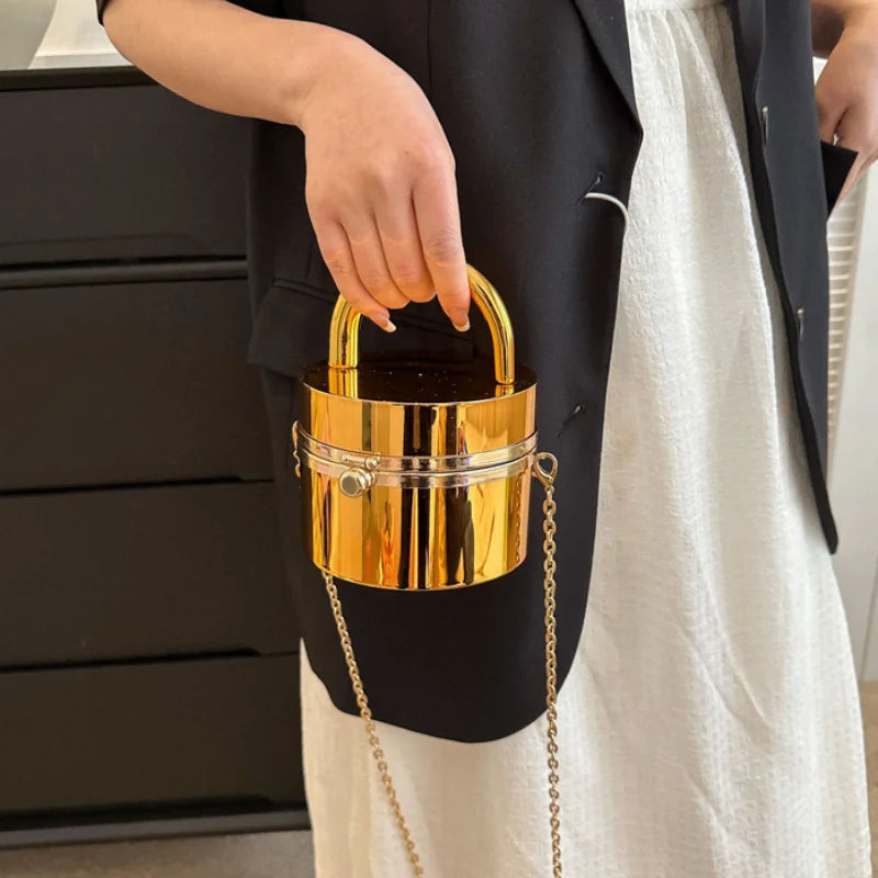 Mirror-Effect Acrylic Evening Bag