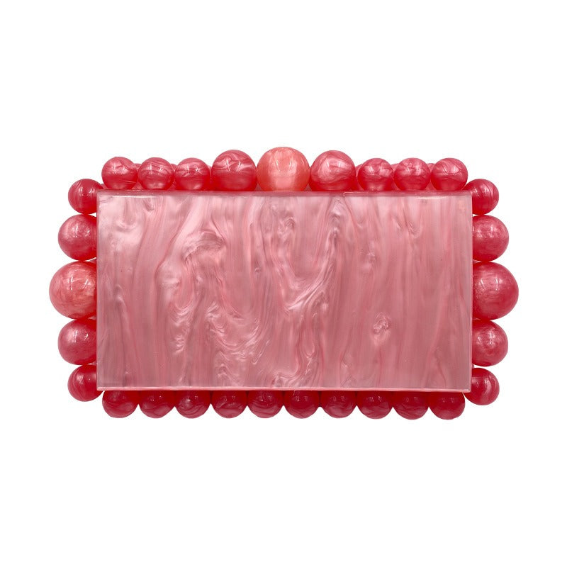 Gold-Foil Acrylic Box Clutch