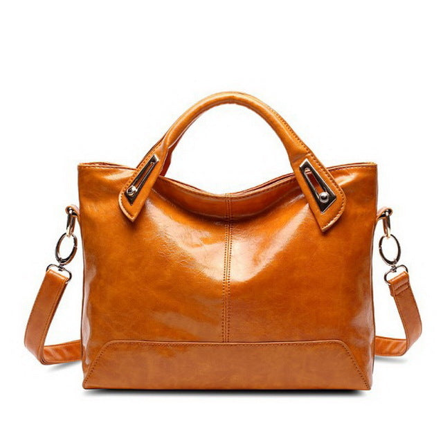 Oil-Wax PU Shoulder Bag