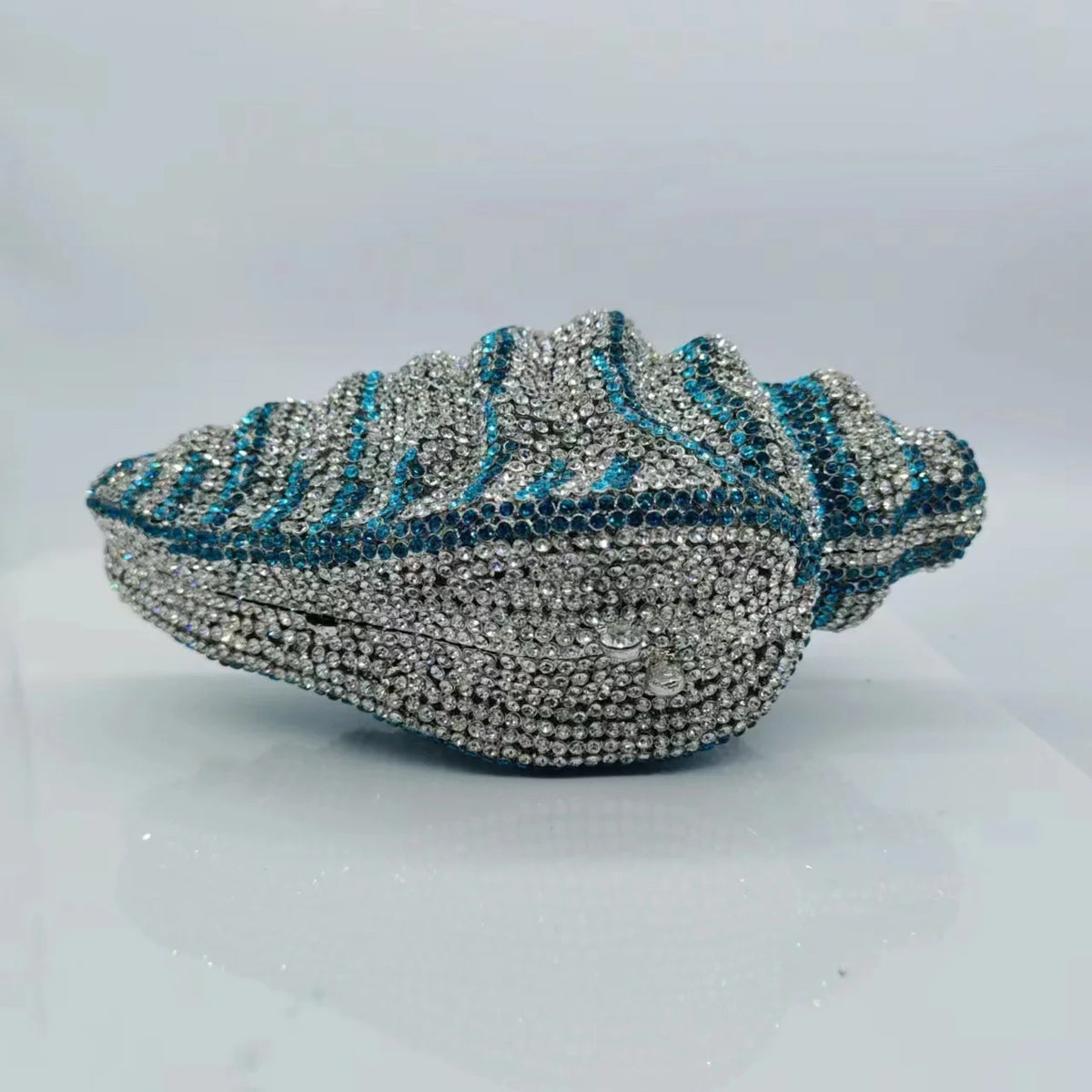 Gold Rhinestone Conch Clutch