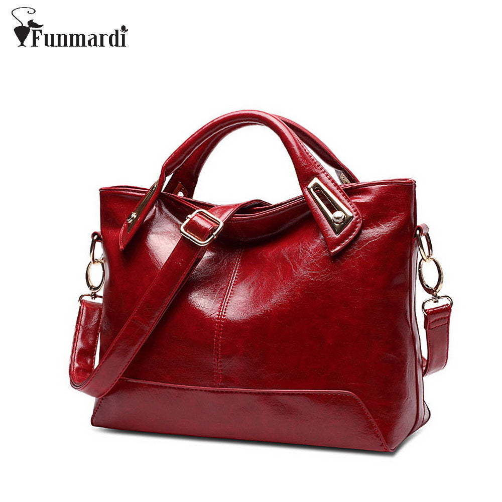 Oil-Wax PU Shoulder Bag