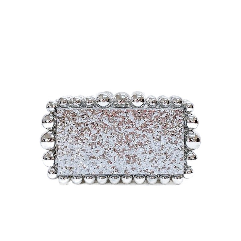 Gold-Foil Acrylic Box Clutch