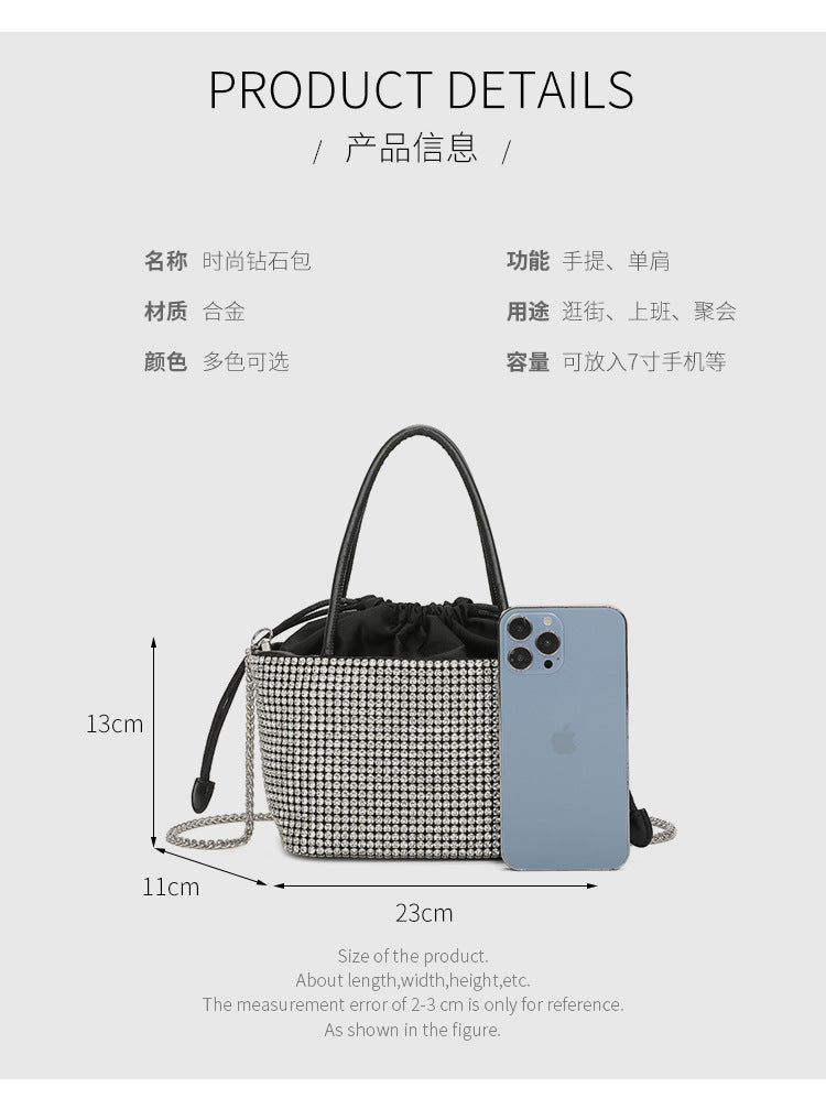 Rhinestone Evening Bucket Bag