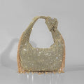 Knotted-Handle Rhinestone Evening Bag